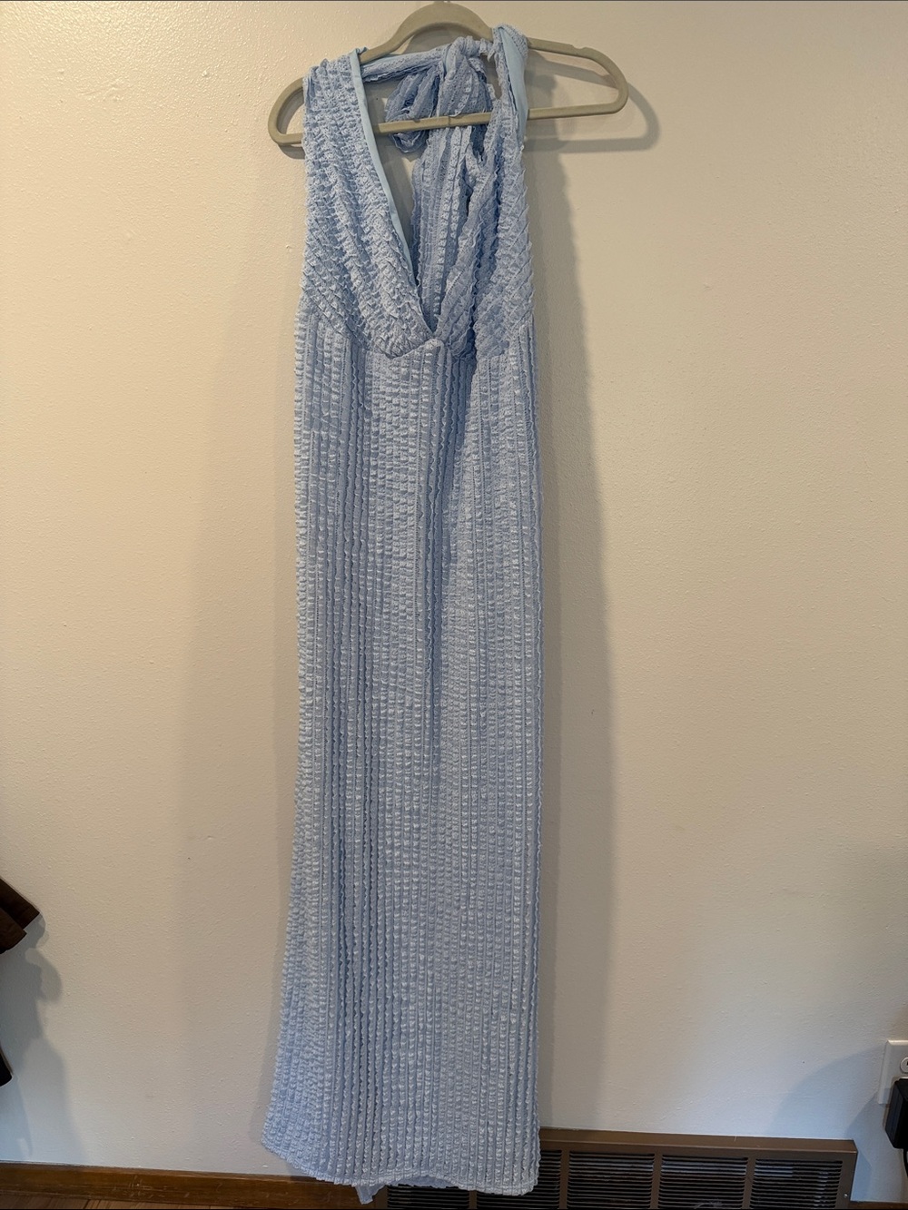 Peppermayo Pale Blue Textured Maxi Dress